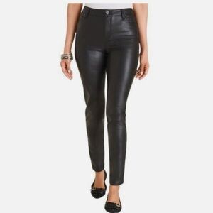 Chicos women’s faux black leather pants